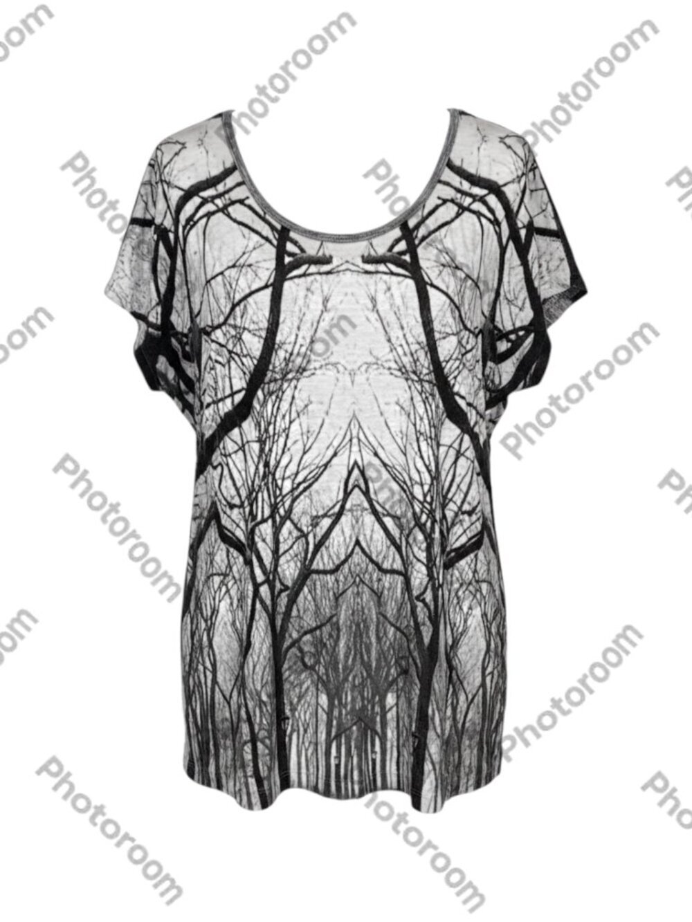 Junarose Gray Women's Valerie Tree Print Top M